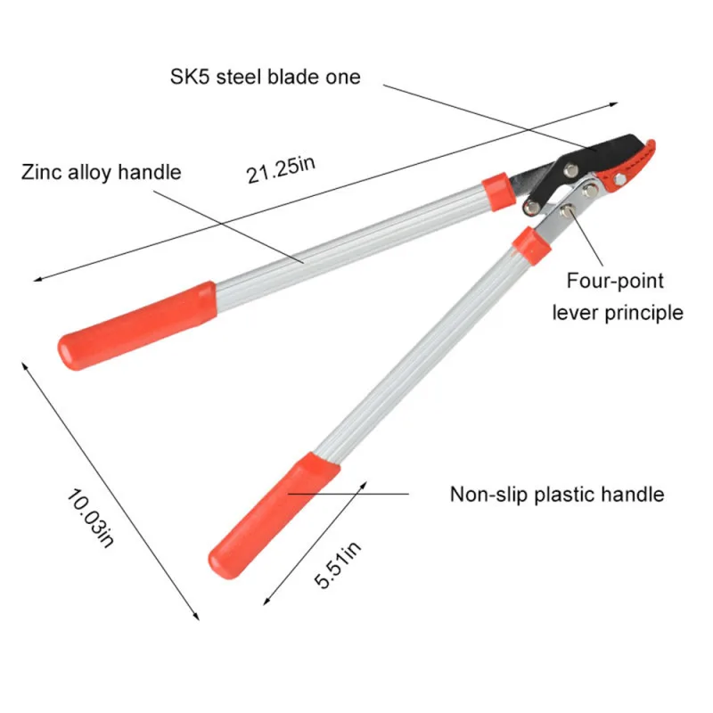 การตัดแต่งกิ่งเครื่องมือ Telescopic กรรไกรต้นไม้ Ratchet Lopper Pruner ขยายสวนเครื่องตัดสาขาเฉือนสวนสวน