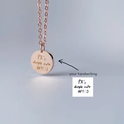 Customize Name Words Photo Custom Necklace Personalized Handwriting Engraving Pendant Choker Jewelry Mother's Day Best Gift