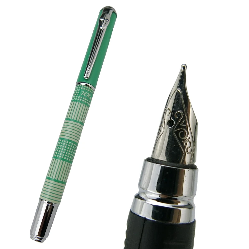 Duke Fashion Scotland Pattern Extra Fine Nib Fountain Pen Green Color Writing Gift Pen