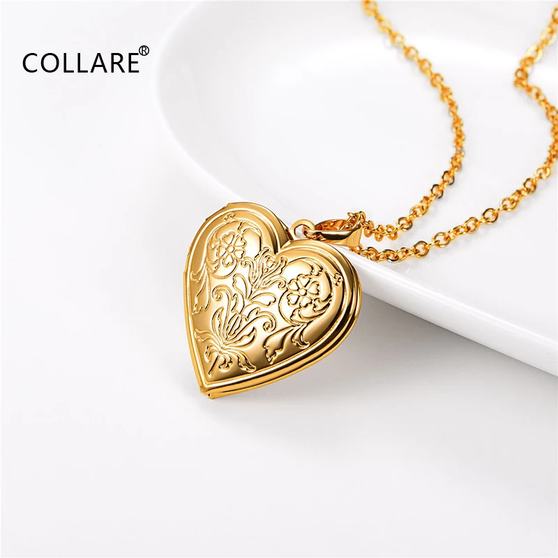 Chainspro Photo Locket Necklace  Rose Gold Silver Color Stainless Steel Birthday Gift Fashion Pendant Neckalace P301