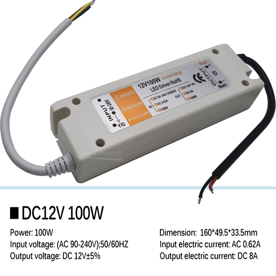 Imagem -06 - Adaptador de Alimentação Led Strip Volts 12a 20a 60w 100w 110v 220v ac para dc 5v