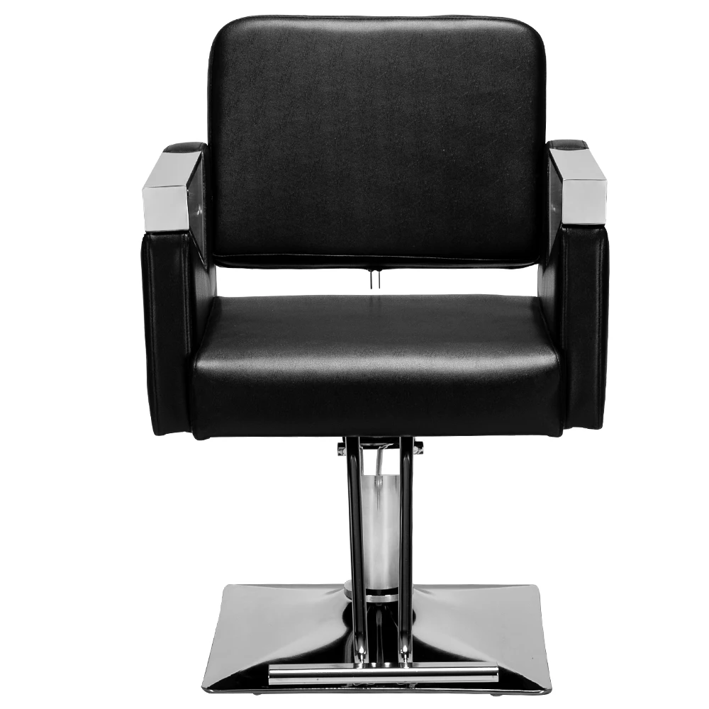 US Warehouse HC185B  Hair Salon Barber Chair Classic Square Barber Chair Boutique Grooming Chair Black