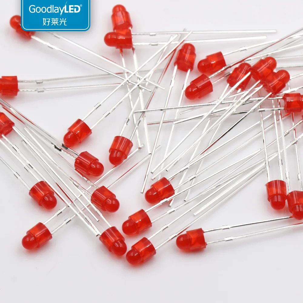 1000pcs 3x4mm Round head with long footlights bead  Led light-emitting diodes,
