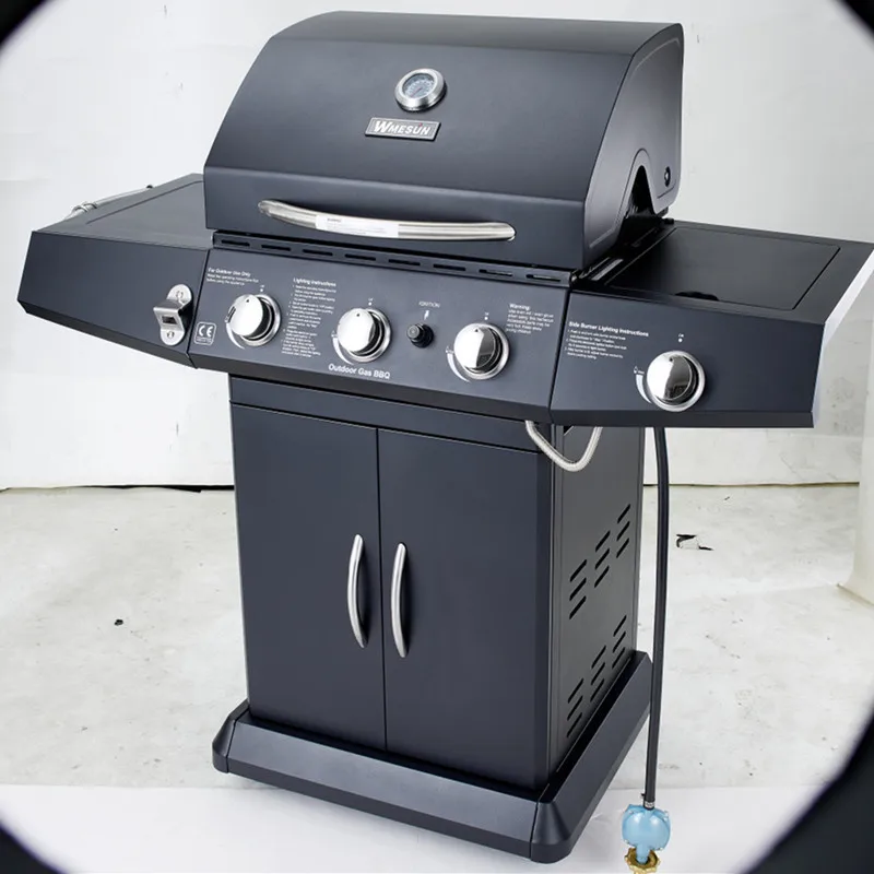 HIGH-END configuration and perfect appearance outdoor gas bbq grill,three burners+side burner gas bbq grill