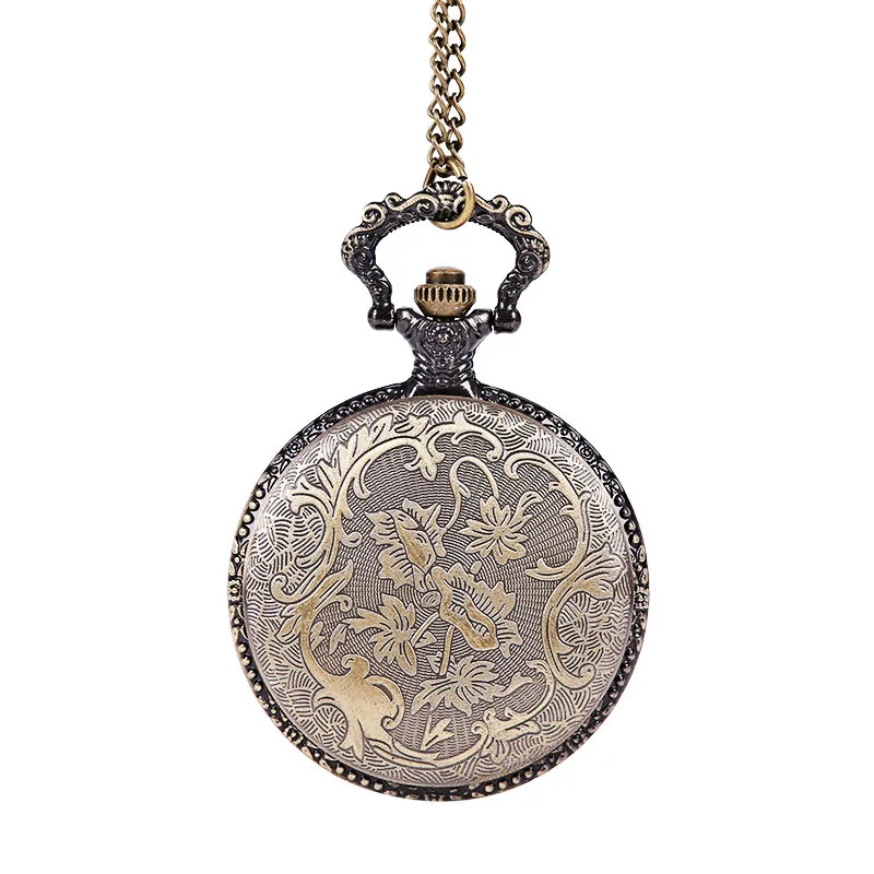 Large classic bronze hollow embossed two mouse pocket watches Hot stealing mice beautifully carved pocket watches