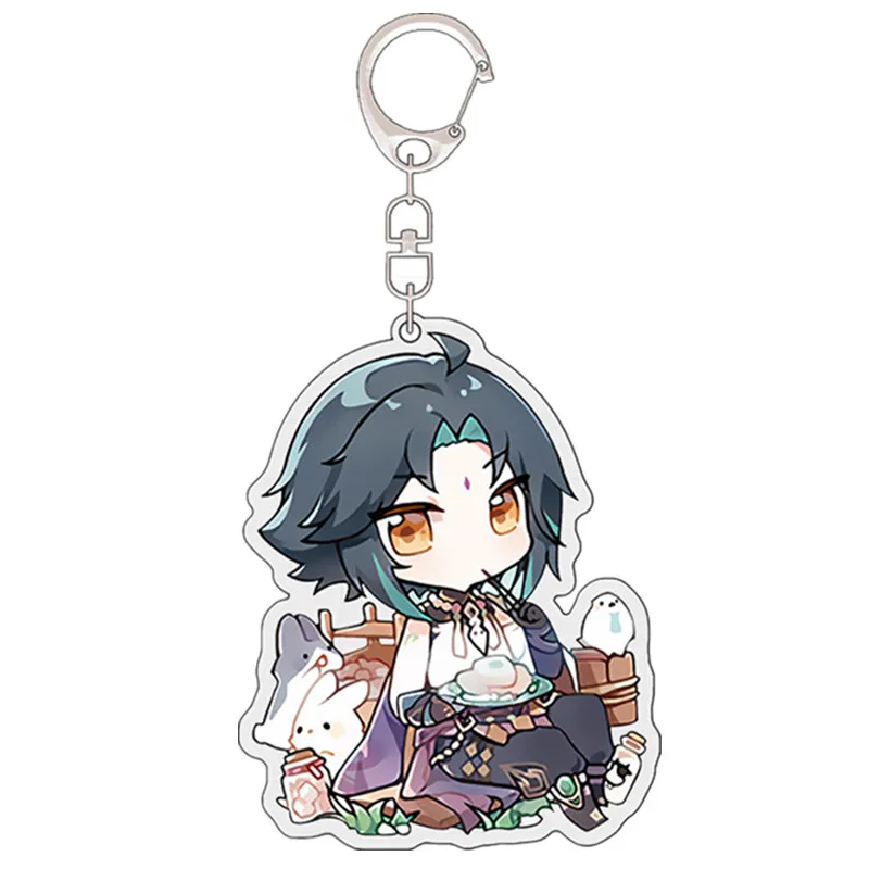 Game Impact Diluc Ragnvindr Barbatos Venti Cosplay  Keychain Badge Accessories Key Chain Cartoon Pendant