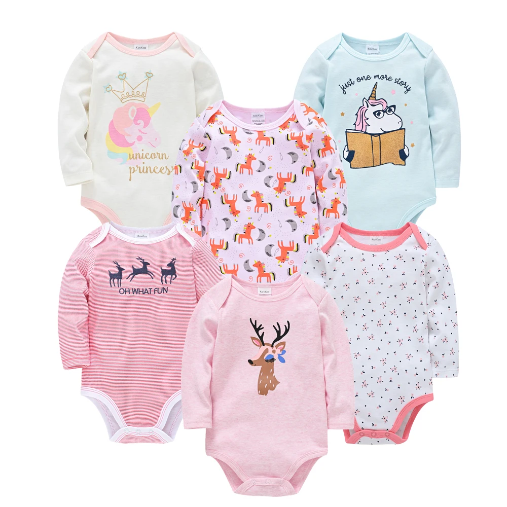 Kavkas Moda Neonati maschi Vestiti Set 3 6 pz/set Cotone Morbido Manica Lunga Autunno Ragazzo Ragazze Tuta Neonato Bambino Corpo bebe