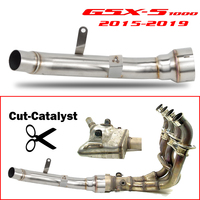GSX-S1000 Slip-on Exhaust De-cat Cut-cata Middle Link Pipe Down Pipe Elbow Escape for Suzuki GSX-S1000 GSX-S1000F 2015-2019