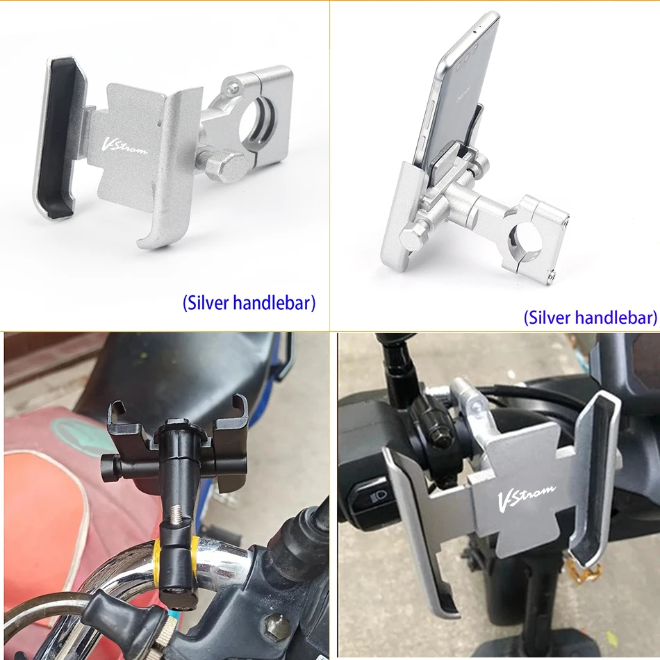 For Suzuki V-Strom DL650 DL1000 650XT Motorcycle Aluminum Mobile Phone Holder GPS Navigator Mirror Handlebar Bracket Accessories