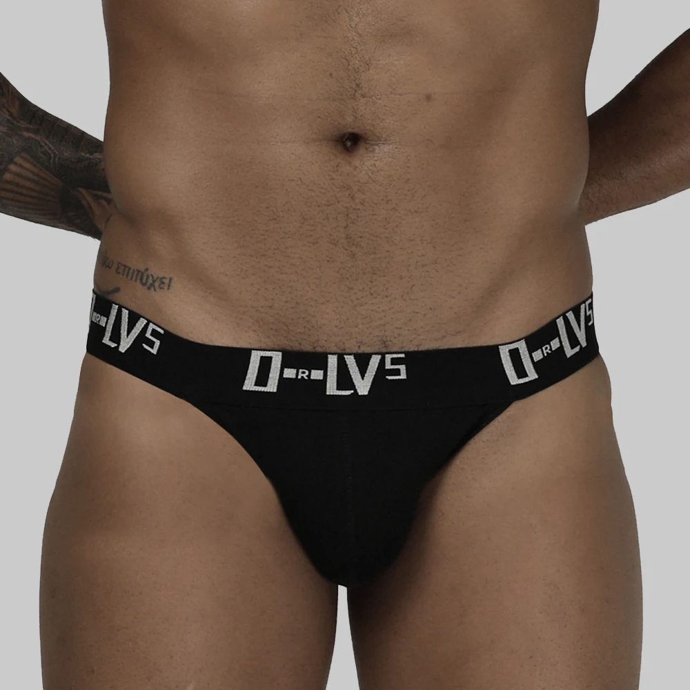 ORLVS Men\'s Underwear Sexy Briefs Thong Jockstrap Pouch Cuecas Man Cotton Panties Thongs Mesh Underpants Gay Slip Homme Srting
