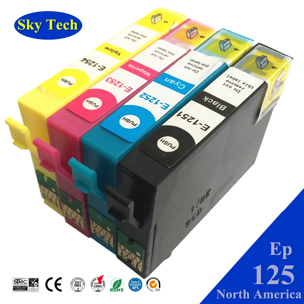 Sky for Epson 125 ink ,T1251 compatible Cartridges For Epson Stylus NX125/NX127/NX130/NX230/NX420/NX530/NX625 Workforce 320/520