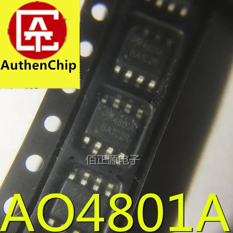 10 peças 100% original novo em estoque ao4801a ao4801 lcd chip de energia smd sop-8 aos