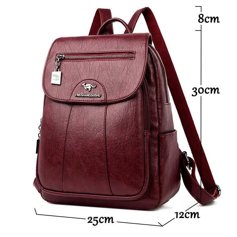 Simple Style Women PU Leather Backpack Women Famous Brand School Backpacks For Girls Daypacks Ladys Backpack Mochila Feminina