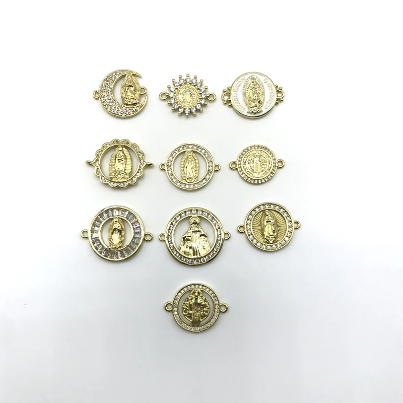 

5PCS/lot Handcaft Jewelry Accessries Mary Virgin Guadalupe Connector Charms For Bracelets Making