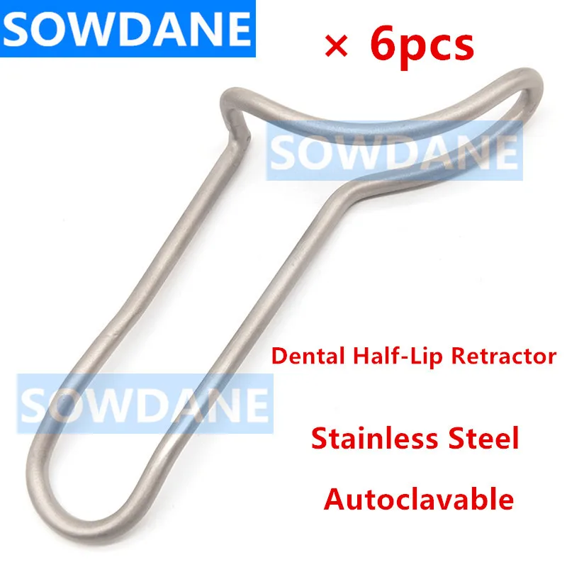 6pcs Dental Lip Cheek Retractor Mouth Opener Photograghic Tool Half-Lip Retractor Mouth Gag Stainless Steel Autoclavable