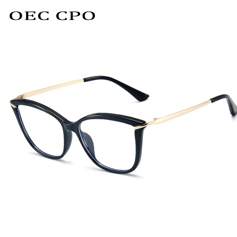 OEC CPO Ladies Cat Eye Optical Glasses Women Transparent Glasses Female Eyeglasses Frame Prescription Clear Spectacle Frame