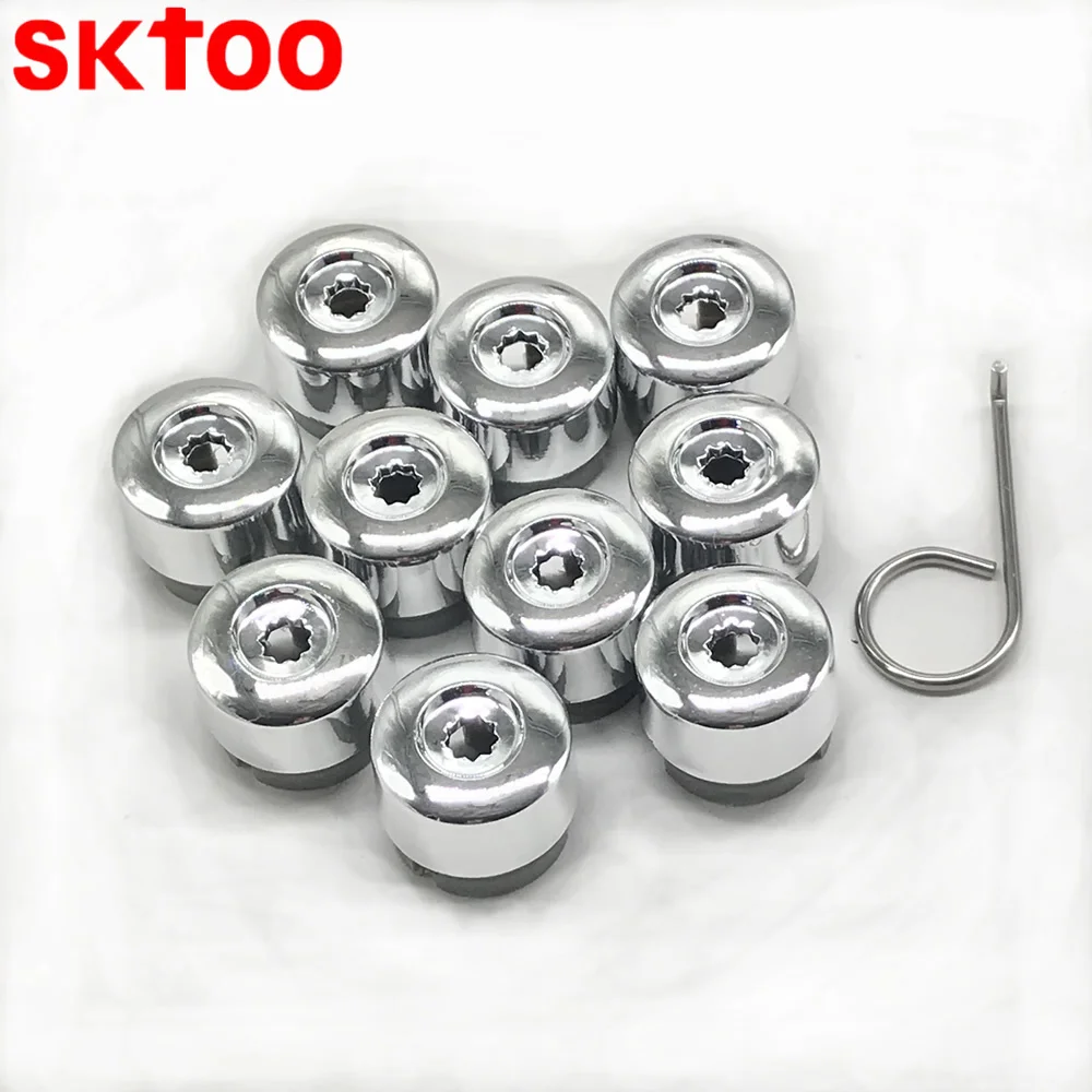 10pcs 7L6 601 173A 2ZZ Chrome Wheel Lug Bolt Nut Cap Cover ABS plastic with triple chrome finish For VW Touareg 2004-2014