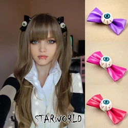 Women's Girls Hair Clip Eyeball Hair Clip Demon Punk Bow Hairpin Halloween Cosplay Hairpins Barrette Headwear Hair Accessories