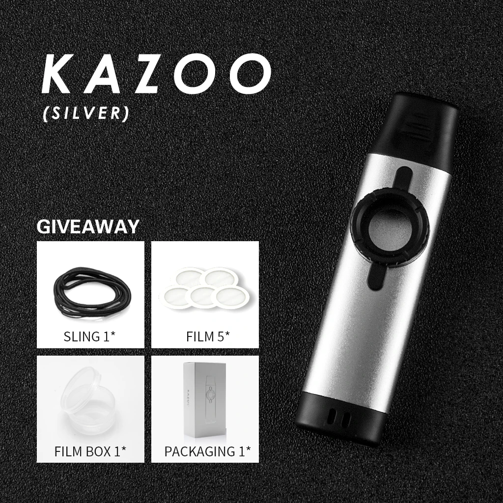 Naomi Professionele Kazoo Fluitje Fluiten Aluminiumlegering Metalen Kazoos Diafragma Mond Grappig Muziekinstrument Voor Kazoo Speler