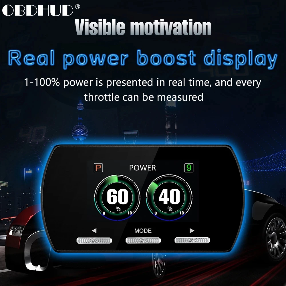 

Automobile electronic throttle 6 TFT LCD Display 9-level adjustment controller throttle booster modification pedal booster