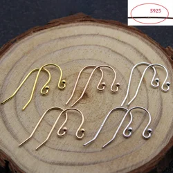 2Pcs 100% 925 Sterling Silver Hypoallergenic Earrings Hook Anti Allergy Earring Clasps Making for Diy Jewelry Making Supplies