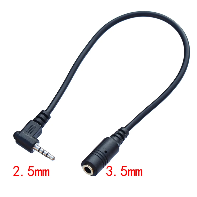 4 polak Stereo 2.5mm mężczyzn do 3.5mm żeńskie gniazdo 90 prostopadły męski na żeński adapter Audio kabel przewód