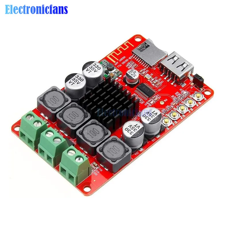 TPA3116 50W+50W Bluetooth Receiver Digital Audio Amplifier Board TF card U disk player FM Radio DC 8-26V with Remote Control