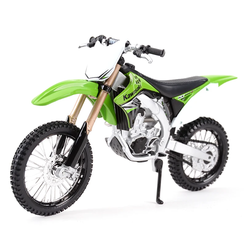 가와사키 KX 450F 그린 다이캐스트 차량, 소장용 취미 오토바이 모델 완구, 1:12 