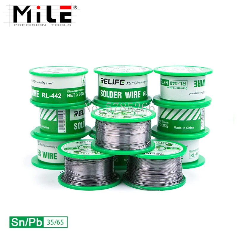 RELIFE RL-441/442 Solder Wire Rosin Core 0.3 / 0.4 / 0.5 / 0.6mm  Medium Temperature Low Melting Point BGA Repair Tools