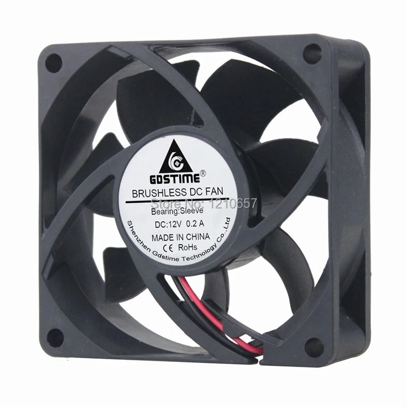 2 Pieces Lot Mini 2Pin 70MM 70 x 70 x 25mm 7025s 7cm 12V DC Brushless Cooler Cooling Fan