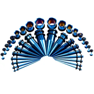 Bộ dụng cụ kéo dài tai bằng thép không gỉ, thon, phích cắm, ilhos, bộ mở rộng, xỏ khuyên cơ thể, 14g-00g, 36pcs mỗi lô 9 Băng bán hàng chính với trẻ em - 3