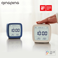 In Stock Qingping Bluetooth-compatible Temperature Humidity Sensor Night Light LCD Alarm Clock Mihome App Control Thermometer