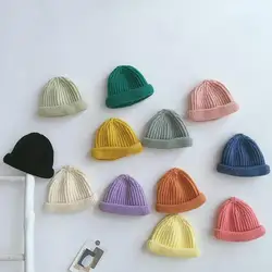 Cappello per bambini Color caramella per ragazze ragazzi autunno inverno berretto per bambini berretto elastico caldo lavorato a maglia cappelli per bambini cappello per bambini in tinta unita