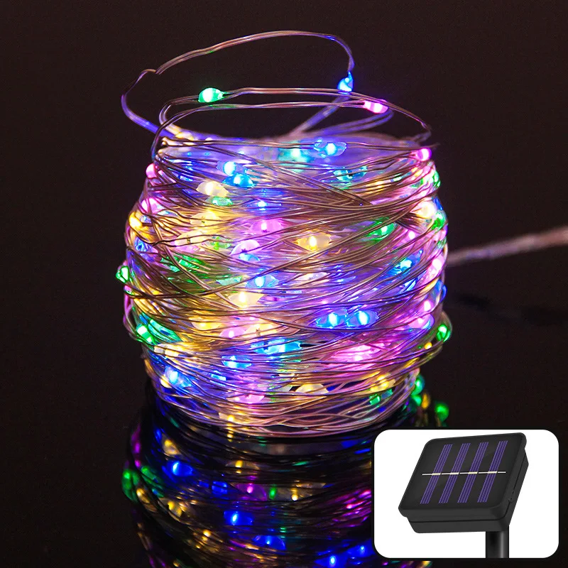 LED Solar String Lights Outdoor Copper Wire String Lights Christmas Lanterns Balcony Garden New Year Decoration  String Light