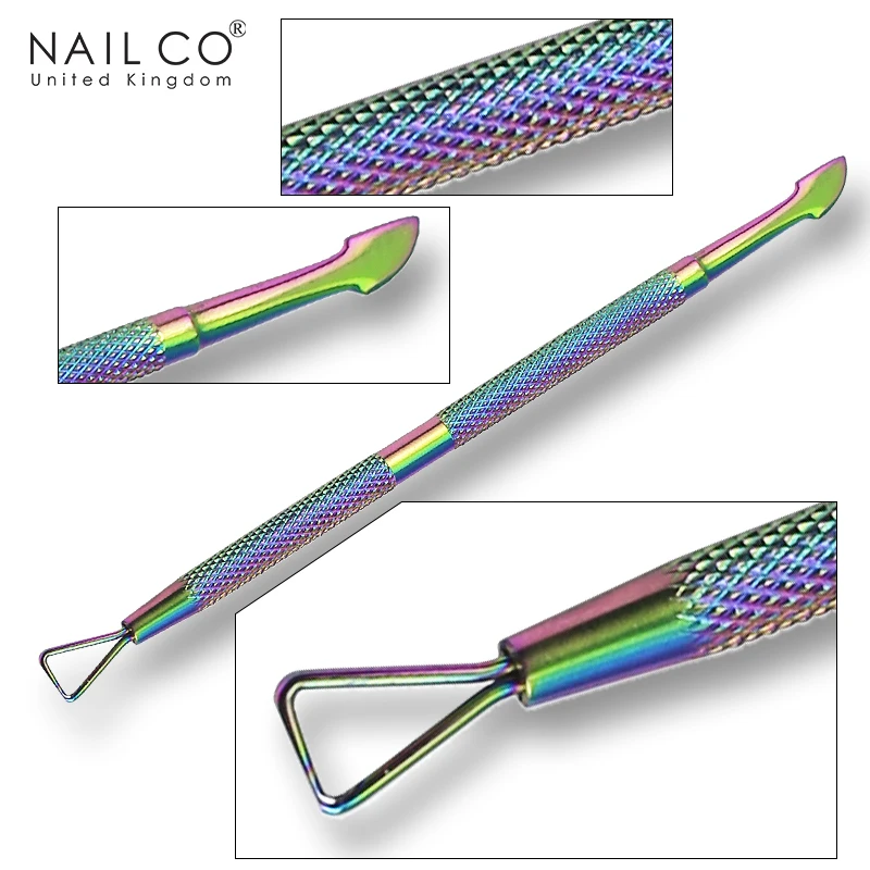 NAILCO di alta qualità in acciaio inossidabile UV unghie Gel Remover Nail cuticola pinzette pelle morta Pusher Clipper Nail Art Manicure strumenti