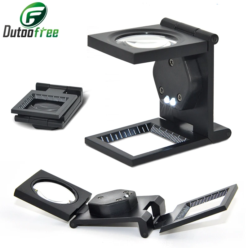 Imagem -01 - Microscópio Lupa Dobrável Stand Loupe com Escala Têxtil Óptico Mini Ferramenta de Lupa Dobrável 28 mm 10x 1pc microscopio lupa dobravel stand loupe com escala textil optico mini ferramenta de lupa dobravel 28 mm 10x 1pc 01