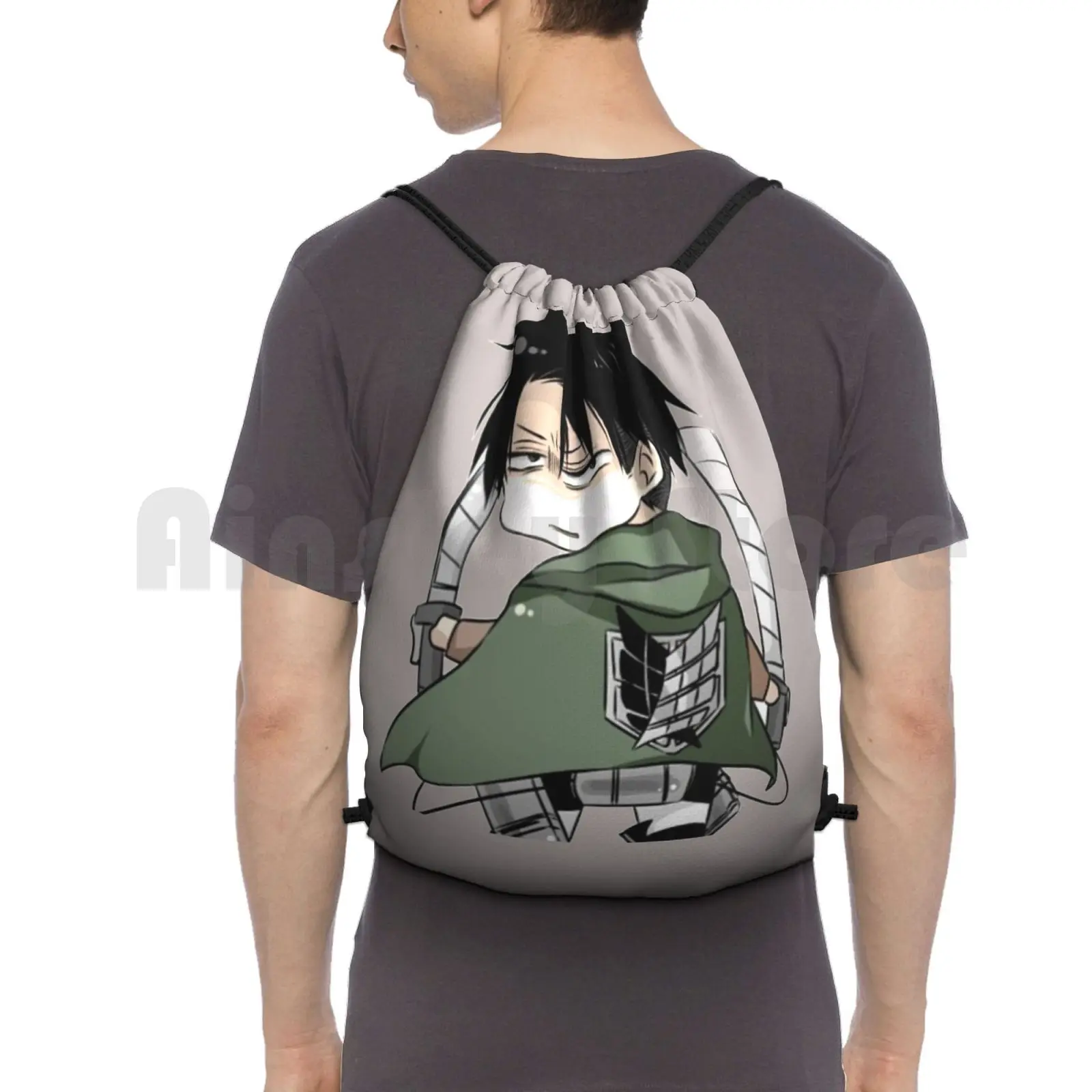 impermeavel-levi-kawaii-mochila-sacos-de-cordao-saco-de-ginastica-ataque-no-titan-atackon-titan-shingeki-no-kyojin