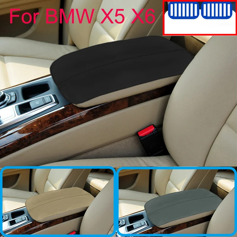 Genuine Leather Car Interior Center Console Armrest Box Cover For BMW X5 F15 E70 F85 E53 G05 X6 F16 E71 E72 F86 G06 2007-2020