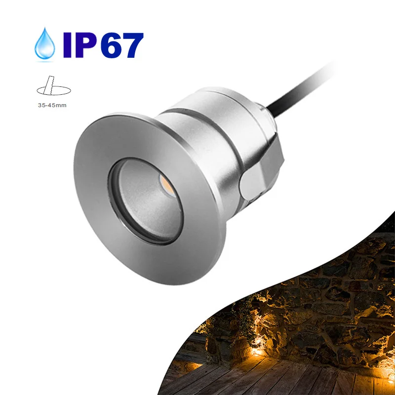 

4PCS 12V 3W IP67 Waterproof Buried Lamp Outside Recessed Deck Stair Wall Spotlight Underground COB LED Lamps Terrace Floor Light