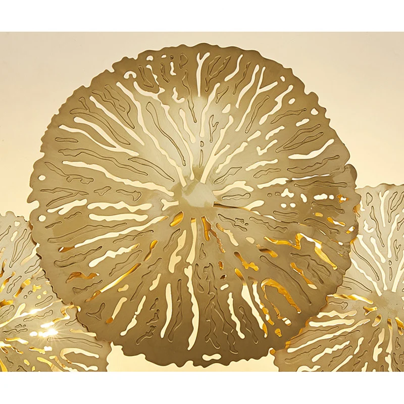 Luxury Golden Leaves Wall Lamp Bedside Foyer Bedroom Home Wall Decor Light TV Background Corridor Indoor Sconce