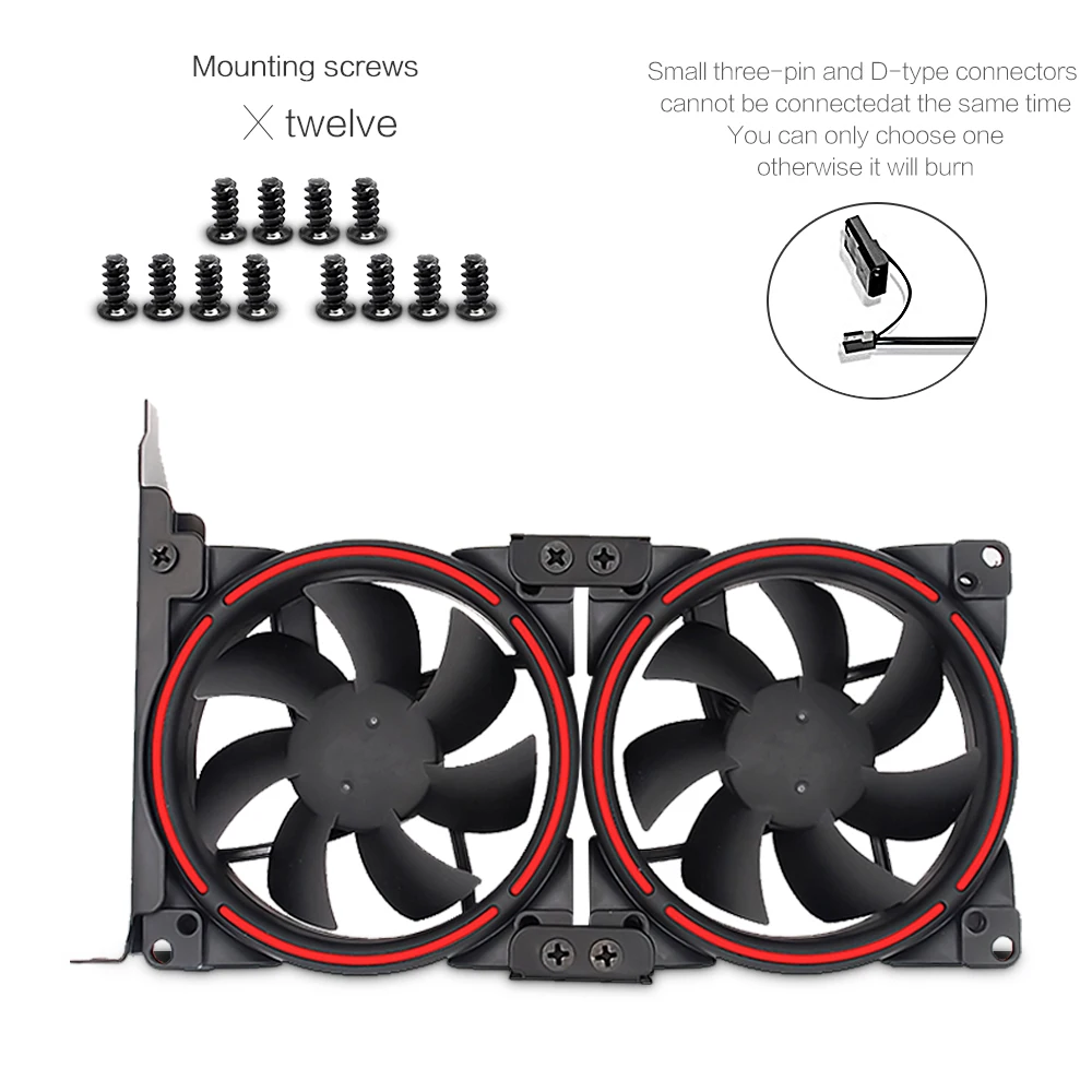 FANNER  Universal VGA Cooler Dual 90mm Ultra Quiet Desktop Computer Chassis PCI Graphics Card Double Fan Partner led fans