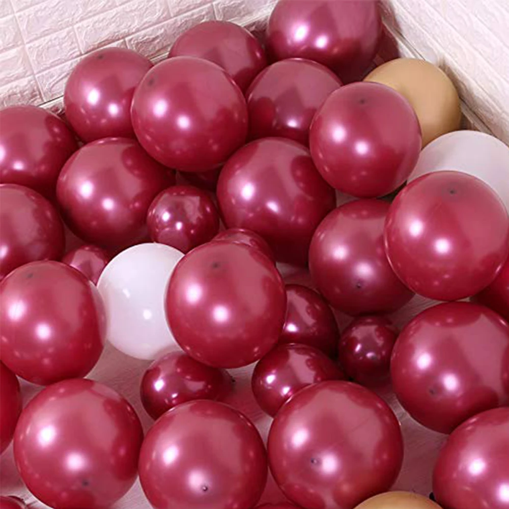 5/10/12in Burgundy Latex Balloons Wine Red Pearl Balloon Decorations Great for Wedding Baby Bridal Shower Supplies Wedding Decor