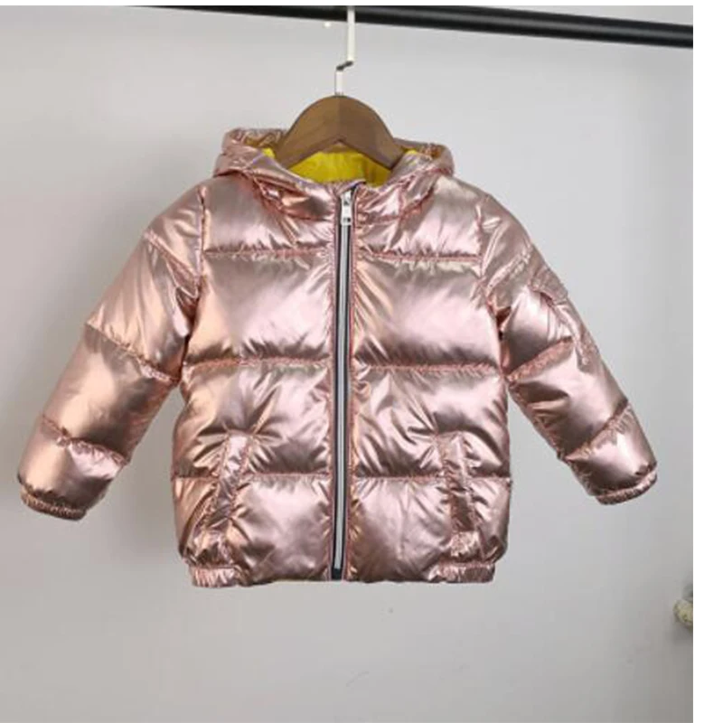 Children winter jacket for kids girls silver gold black Boys Casual Hooded Coat Baby Clothing Outwear kids Parka Jacket snowsuit