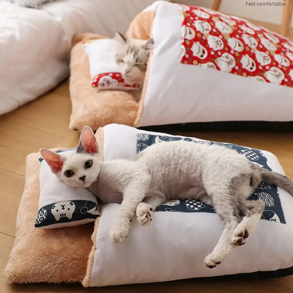 Pet Dog Cat Bed Cat Sleeping Bag Removable Sofas Mat Winter Warm Cat House Small Pet Bed Puppy Kennel Nest Cushion Pet Products