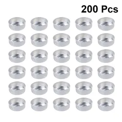 200pcs Aluminum Tea Light Tins DIY Wax Candles Tealight Can Scented Making Container for Holding DIY Making Molds