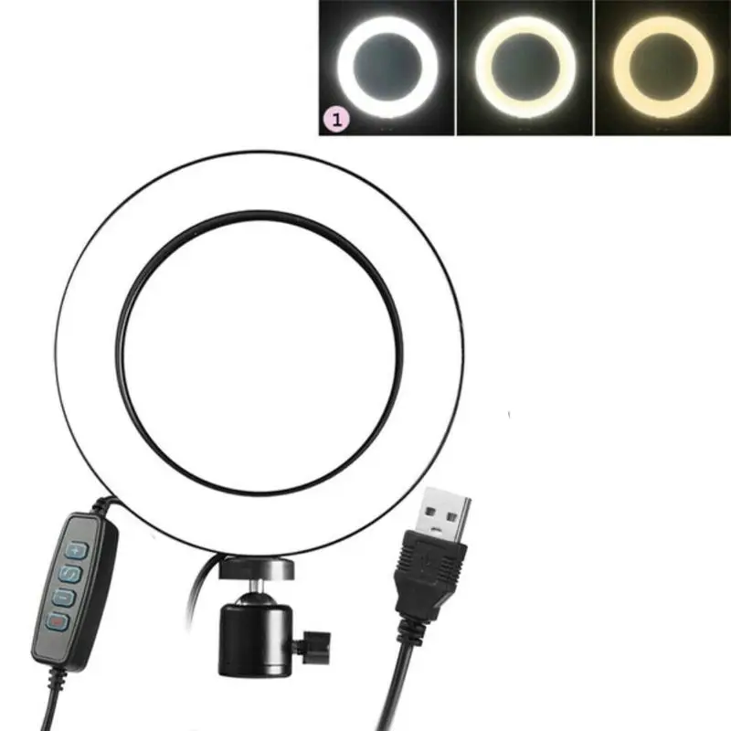 Dia. 20cm LED Ring Light fill Lamp USB powered Selfie Kit Studio Phone Youtube Live stream Broadcast photography Makeup lighting