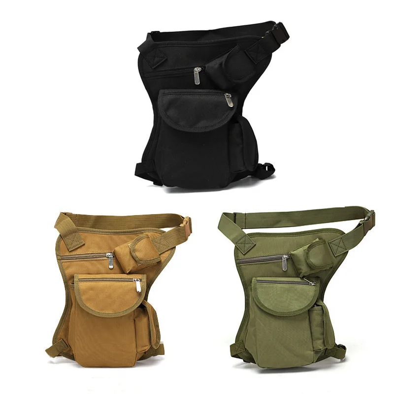 

Men Tactical Drop Leg Bag Canvas Waist Pack Fanny Pack Outdoor Sports Travel Cycling Riding Motorcycle Belt Multi-Pouch Hunting