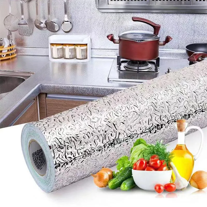 Insulated Kitchen Oil-Proof Stickers, Heat-Resistant Wall Stickers, Waterproof, 60cm