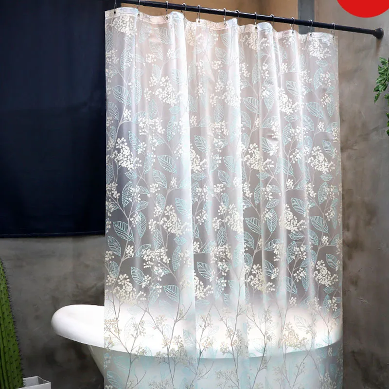 Waterproof EVA Shower Curtain Thick Mold Proof Transparent Bathroom Partition Curtain Easy Clean Linen Style for Home Decor