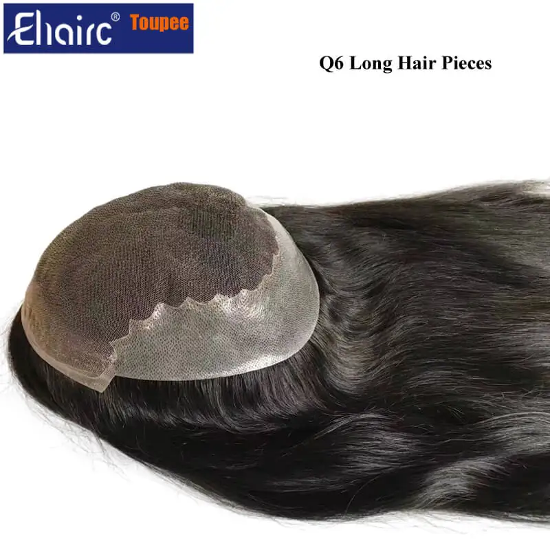 Men Toupee Swiss Lace Customized Q6 Long Wig For Men Natural Hairline Men's Wigs  Lace&Pu Male Hair Capillary Prosthesis Man Wig